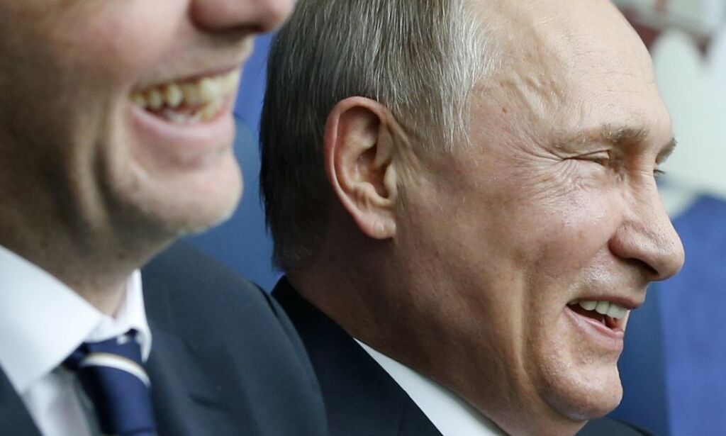 Fotballpresidenten vår er litt gravid mens FIFA-boss Infantino slikker Putin opp etter ryggen