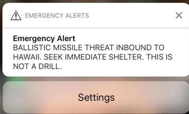 Denne meldingen skapte full panikk på Hawaii